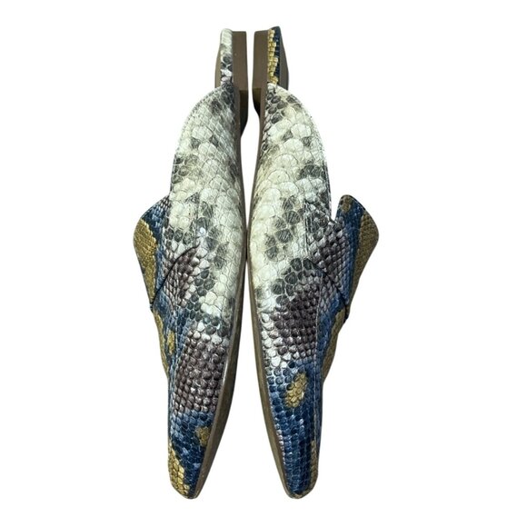 Steve Madden Snake Print Mule Loafer Shoe Flavor Blue Yellow Size 8 - Picture 8 of 11